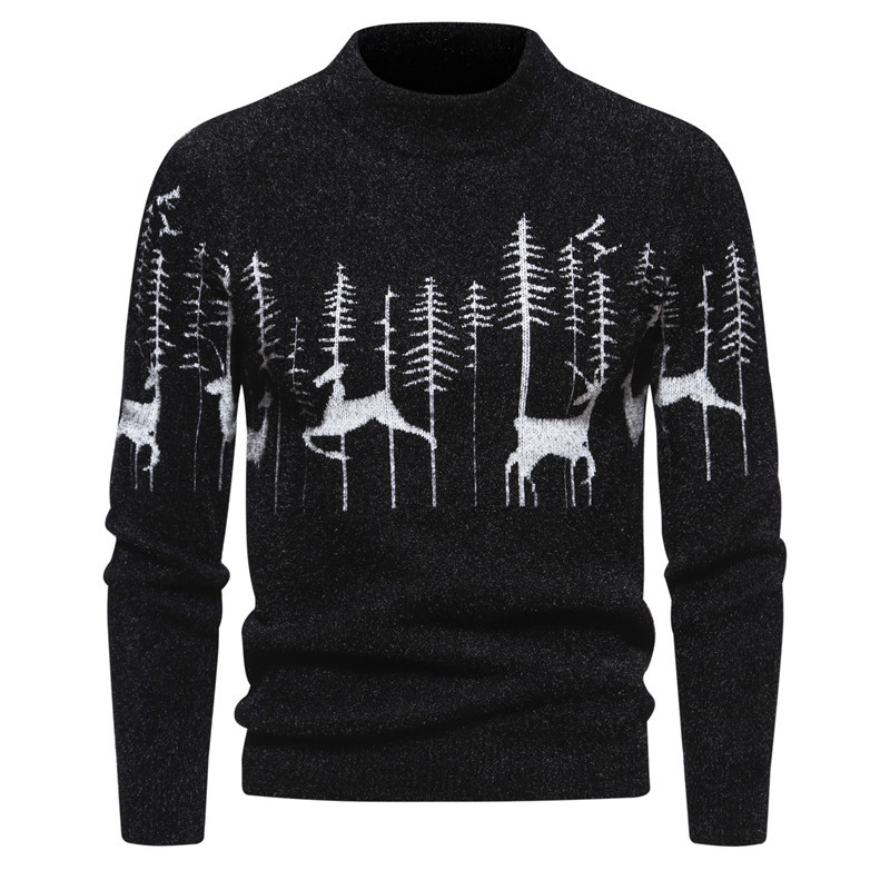 Herren Weihnachten Pullover Mit Rentier Und Bäumen | Strick
