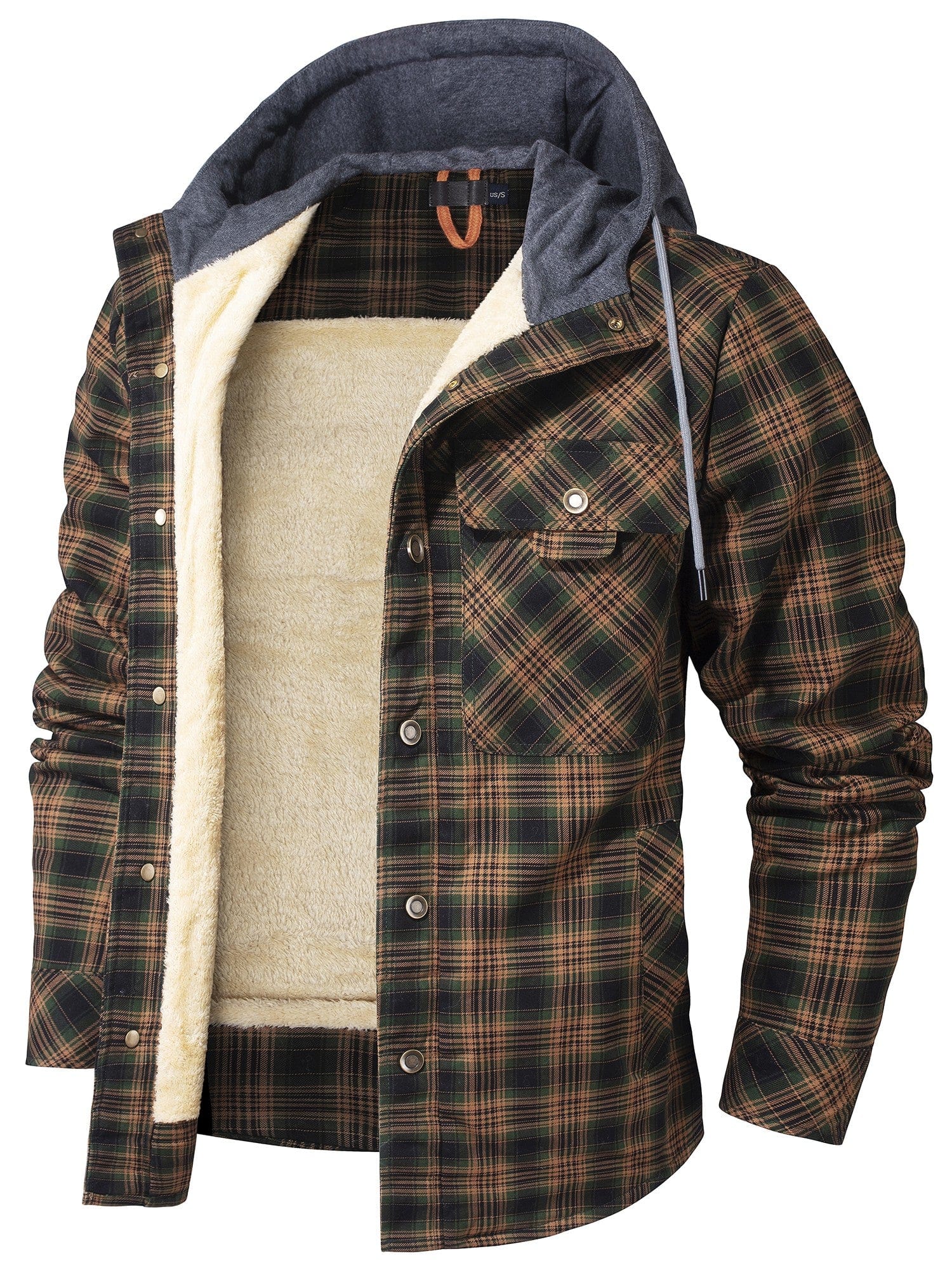 Herren Winterjacke Kariert Mit Kapuze | Warm