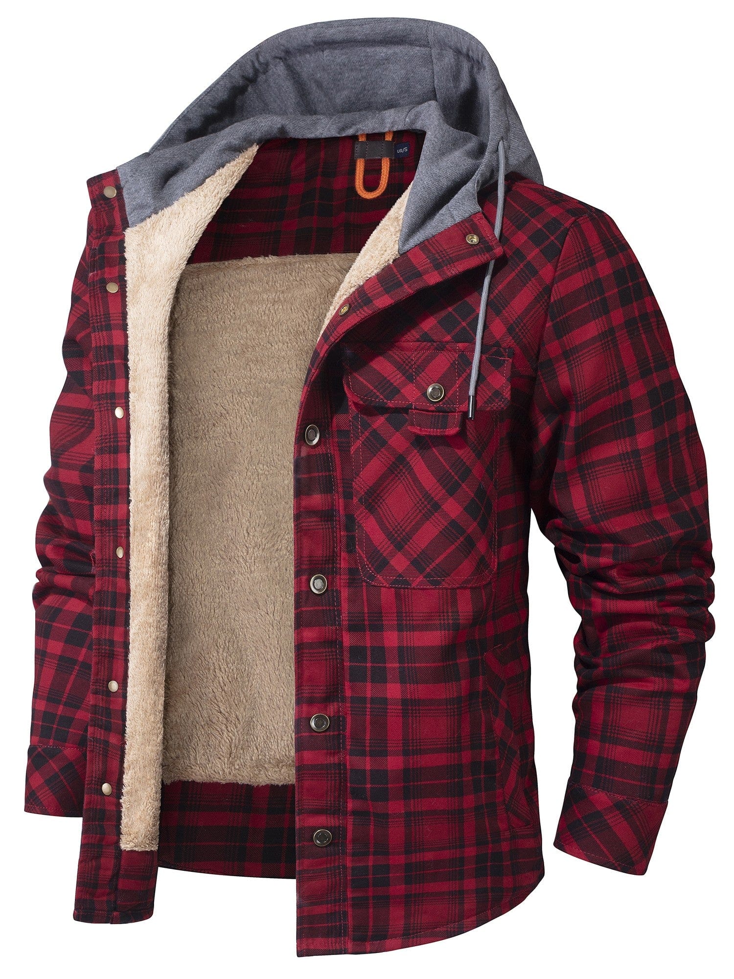 Herren Winterjacke Kariert Mit Kapuze | Warm