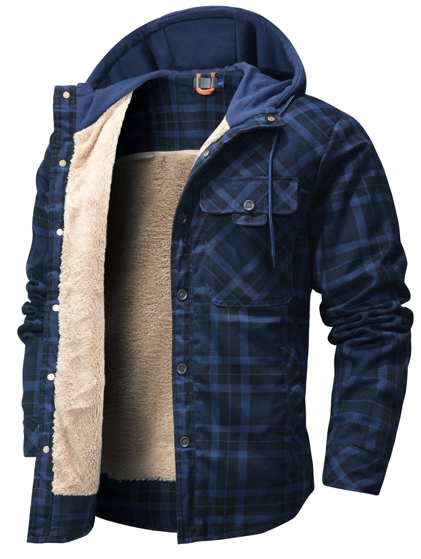 Herren Winterjacke Kariert Mit Kapuze | Warm