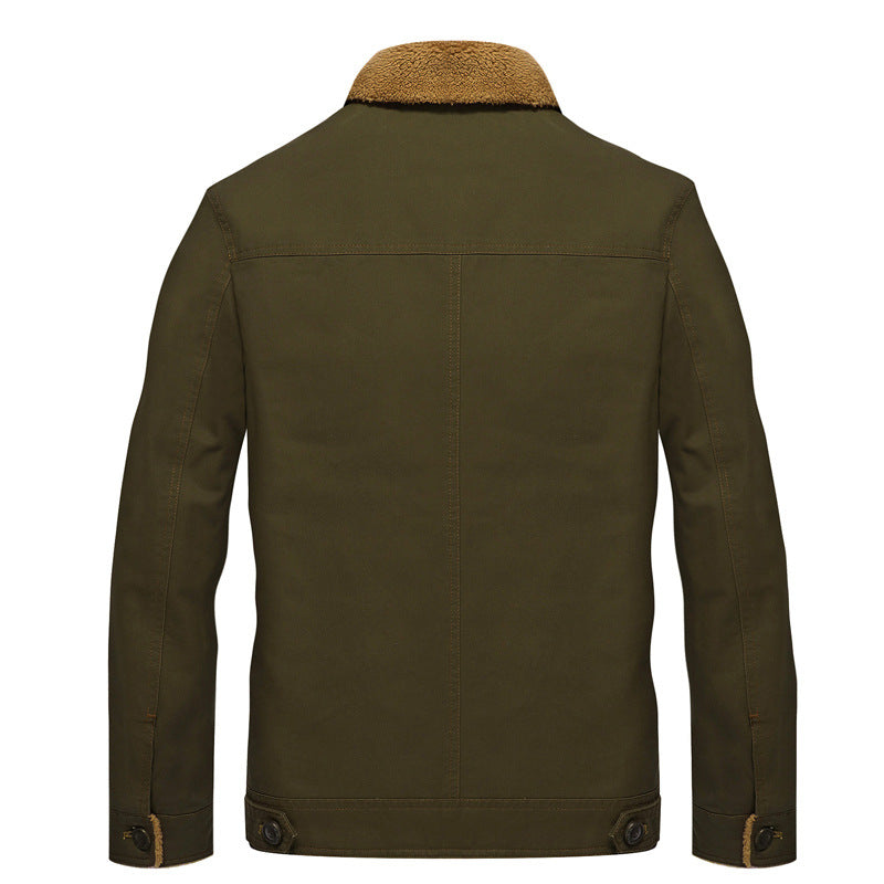 Herren Winterjacke Mit Fleece Gefüttert und Knöpfen | Warme