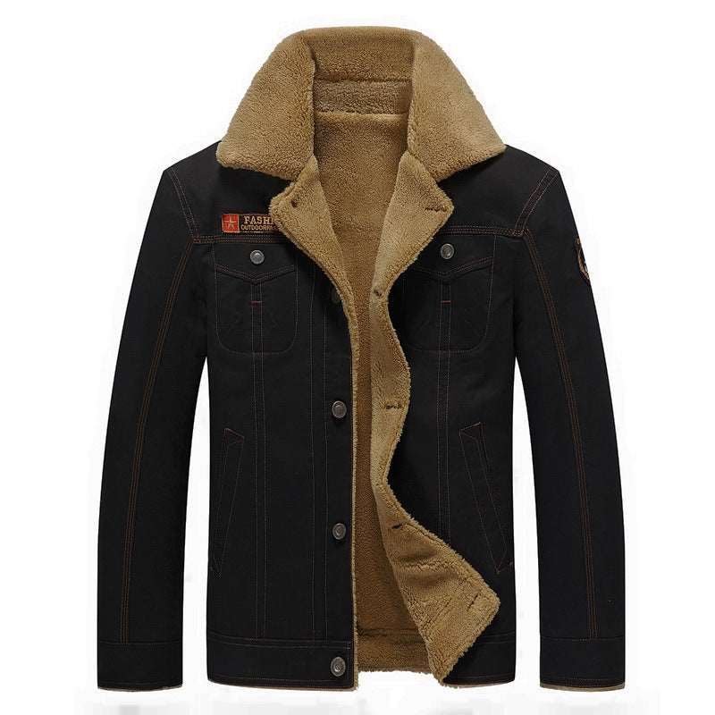 Herren Winterjacke Mit Fleece Gefüttert und Knöpfen | Warme