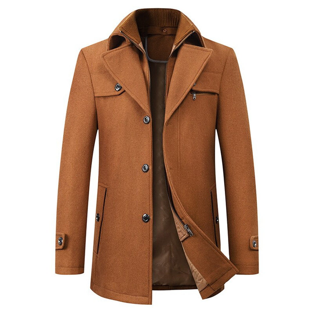 Herren Winterjacke Mit Stehkragen & Knöpfen | Warm