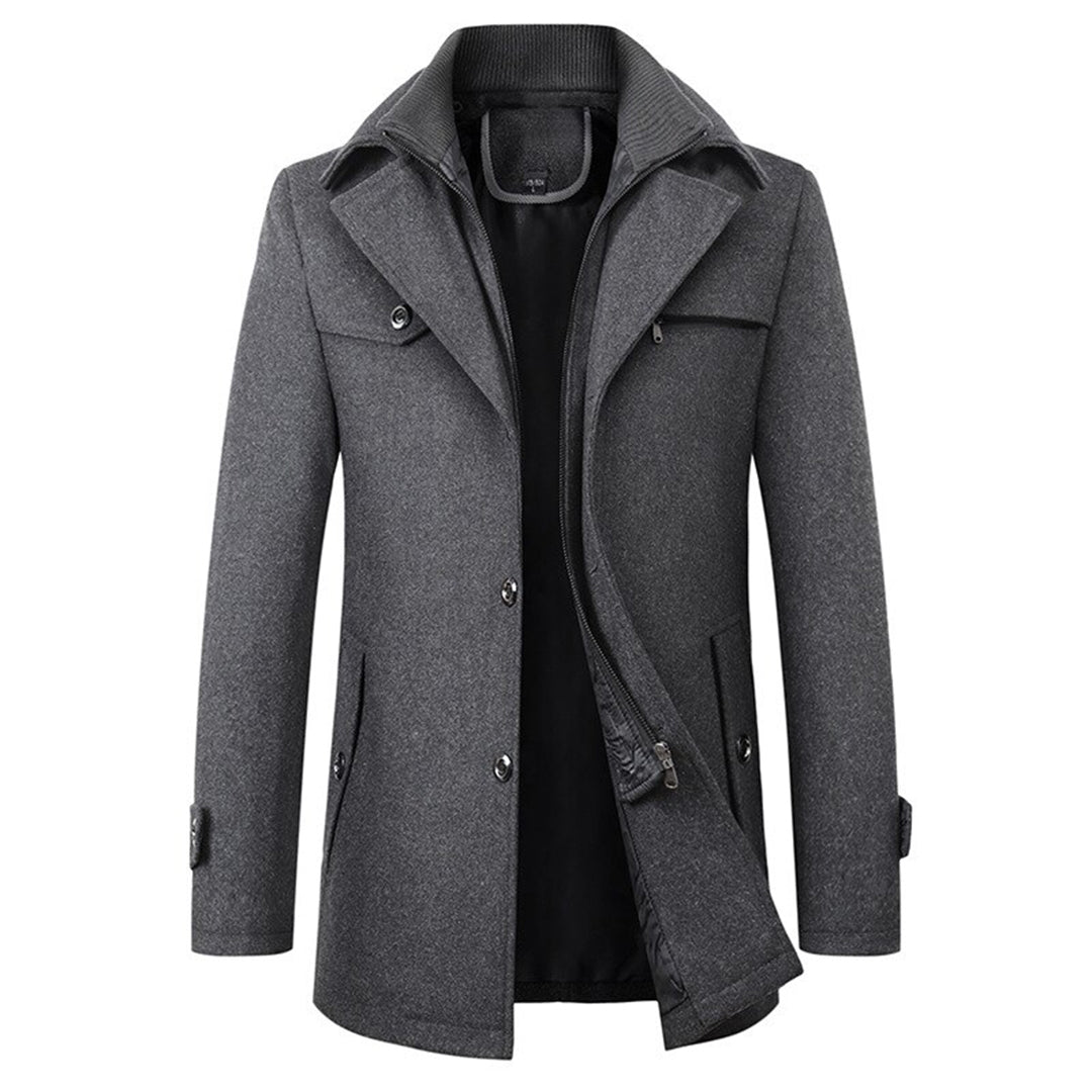 Herren Winterjacke Mit Stehkragen & Knöpfen | Warm