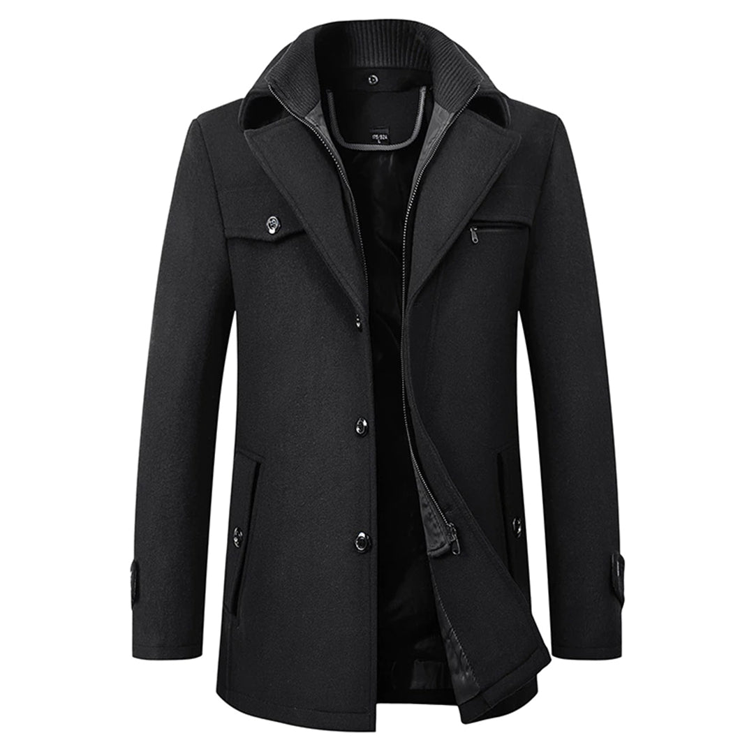 Herren Winterjacke Mit Stehkragen & Knöpfen | Warm