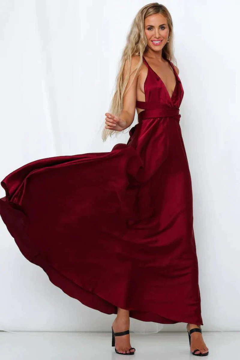 Hochzeitsgast Kleid Damen Mit Tiefem Ausschnitt | Maxi