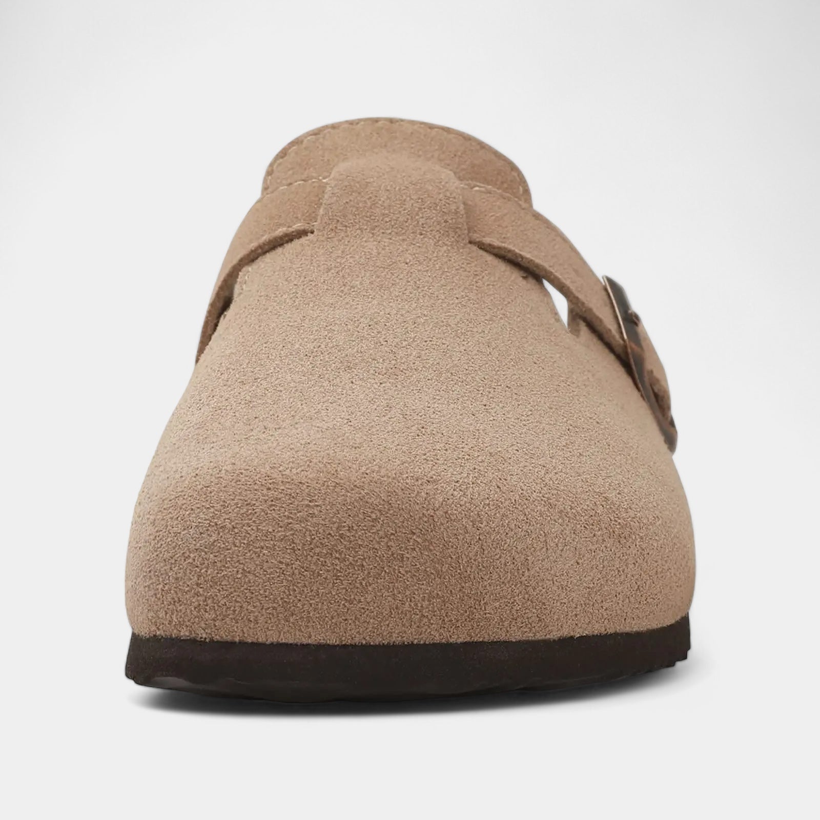 Kyle - Wildleder Pantoffel mit Schnalle und Korkfußbett