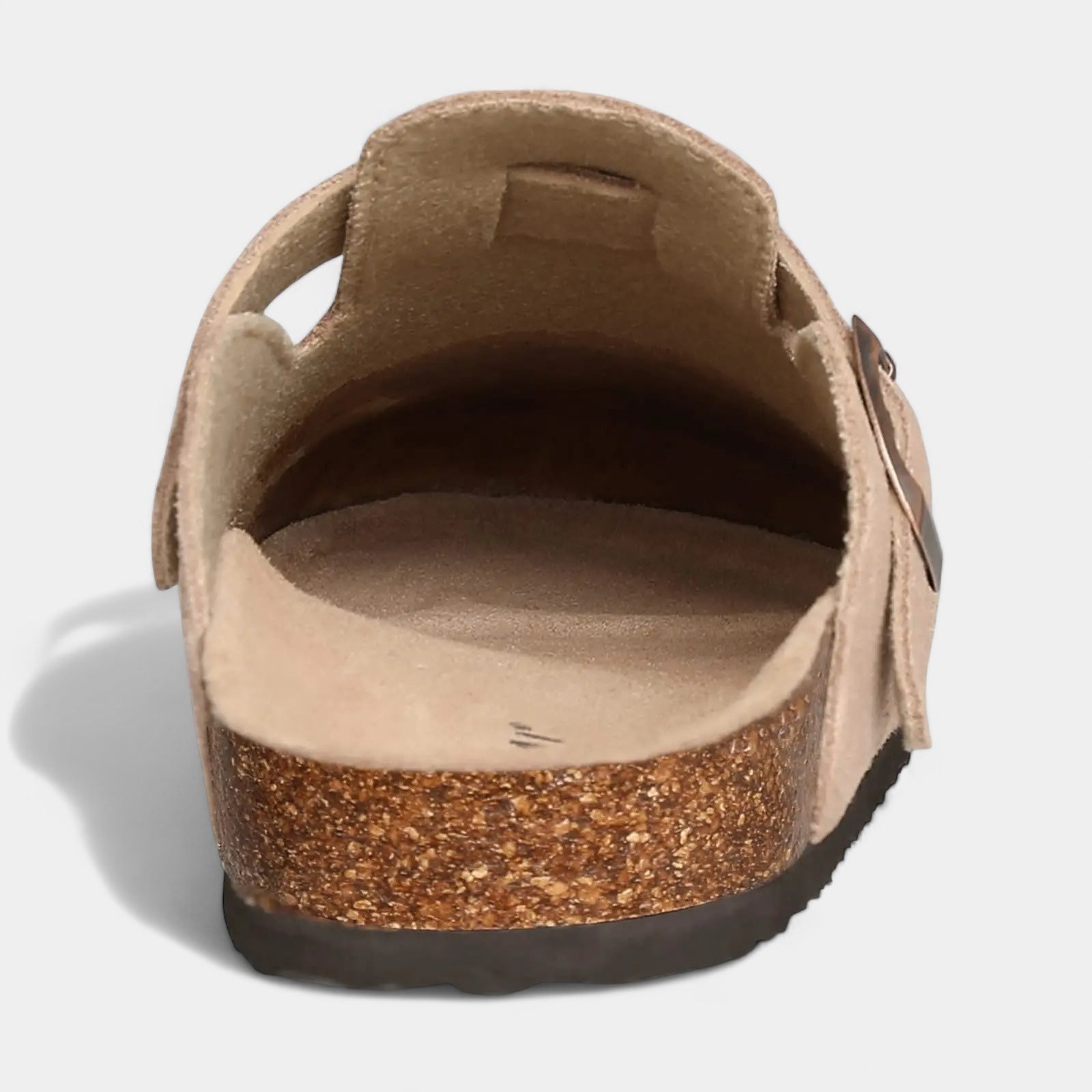 Kyle - Wildleder Pantoffel mit Schnalle und Korkfußbett