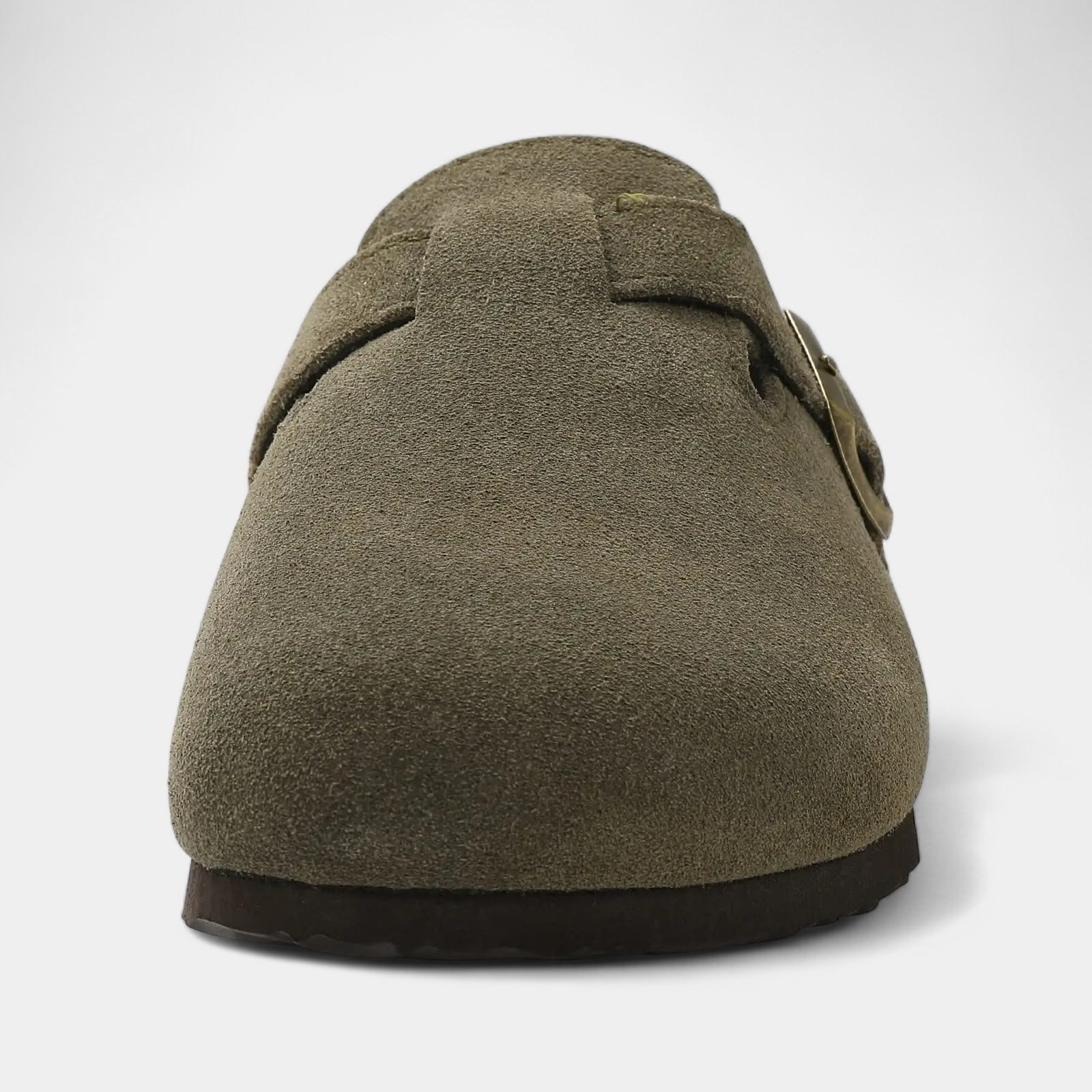 Kyle - Wildleder Pantoffel mit Schnalle und Korkfußbett