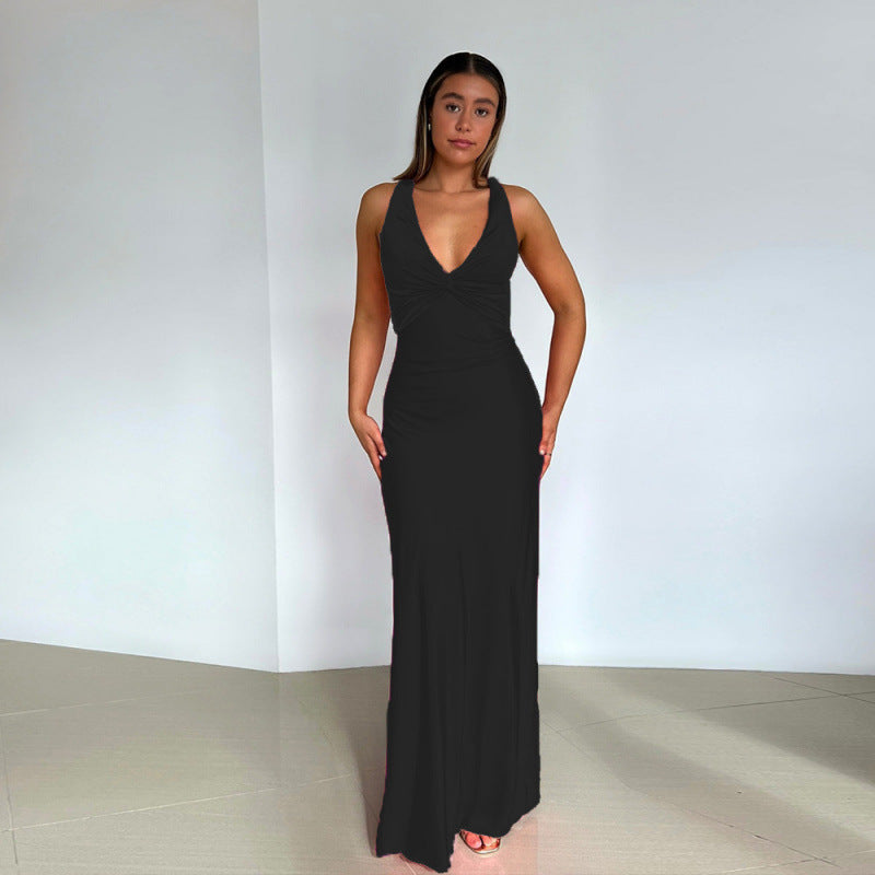 Lina | Damen Satin Maxikleid | Elegant