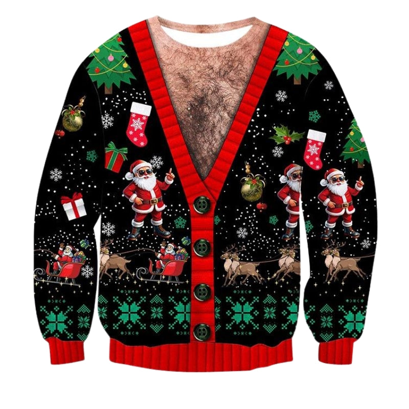 Lustige Weihnachtspullover Herren Bedruckt | Warm