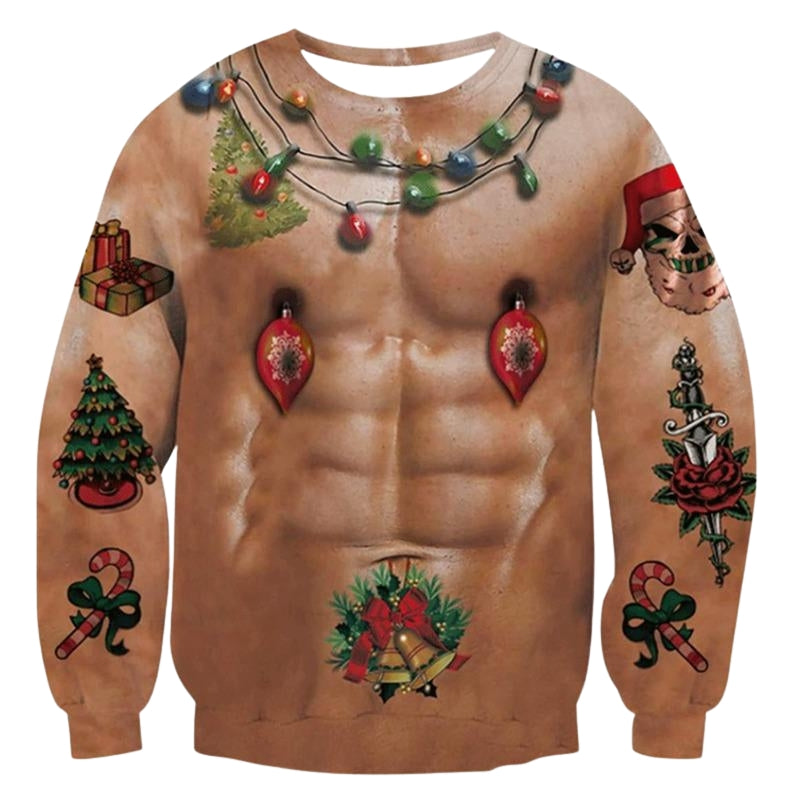 Lustige Weihnachtspullover Herren Bedruckt | Warm