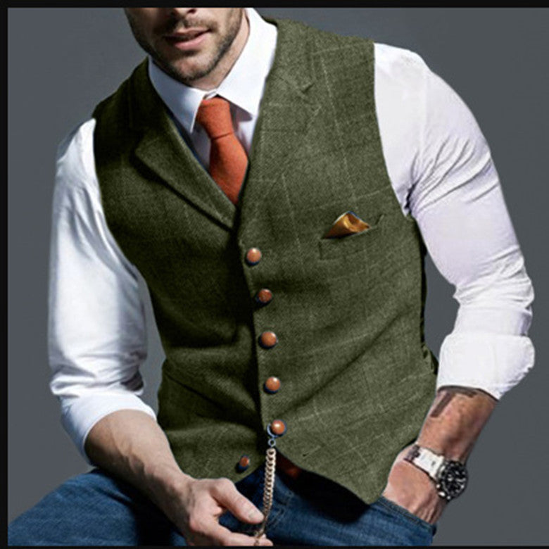Maximilian - Slim-Fit Herrenweste mit Button-Detail und Taschenstecktuch