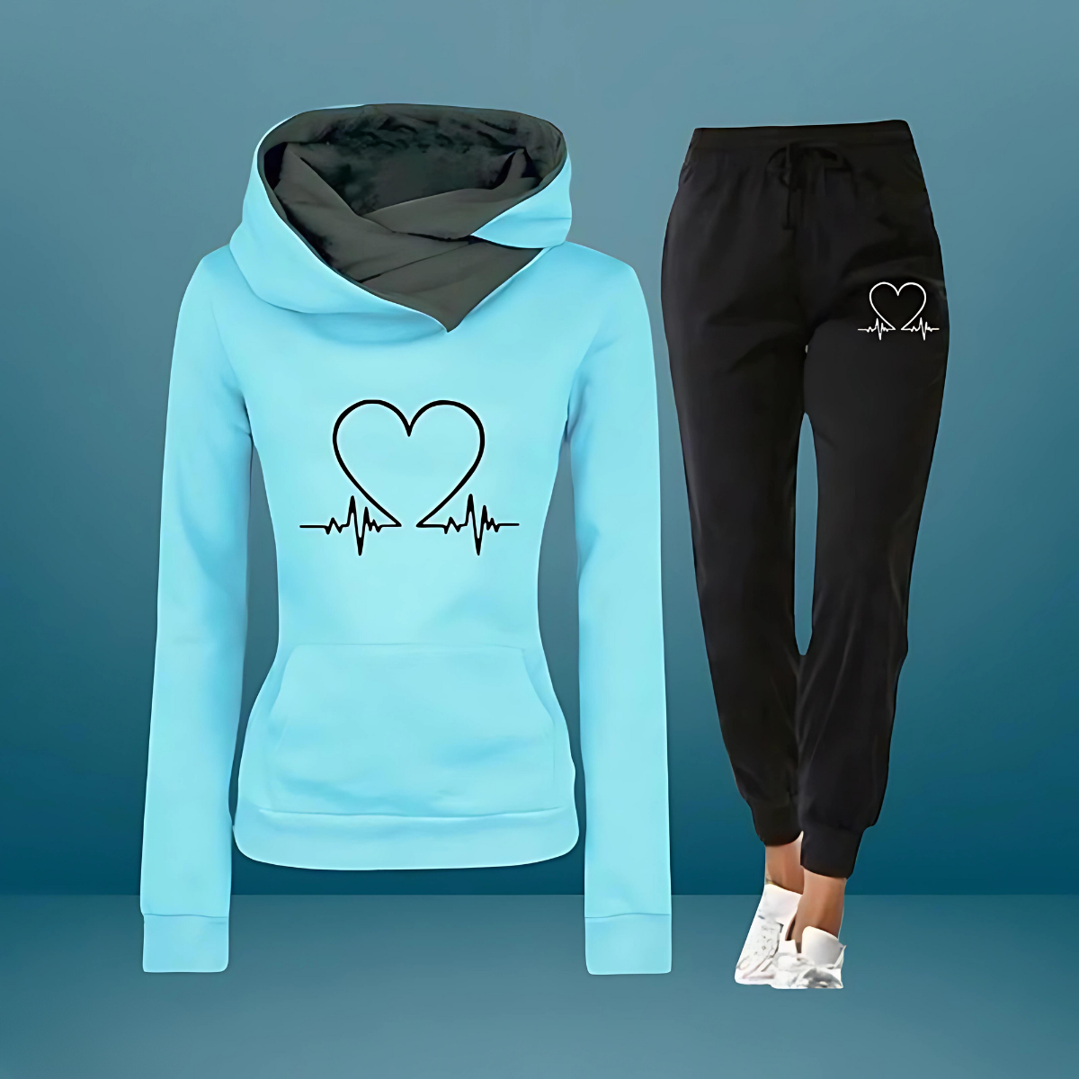 Modernes Damen Loungewear Set Mit Druckmotiv | Hose