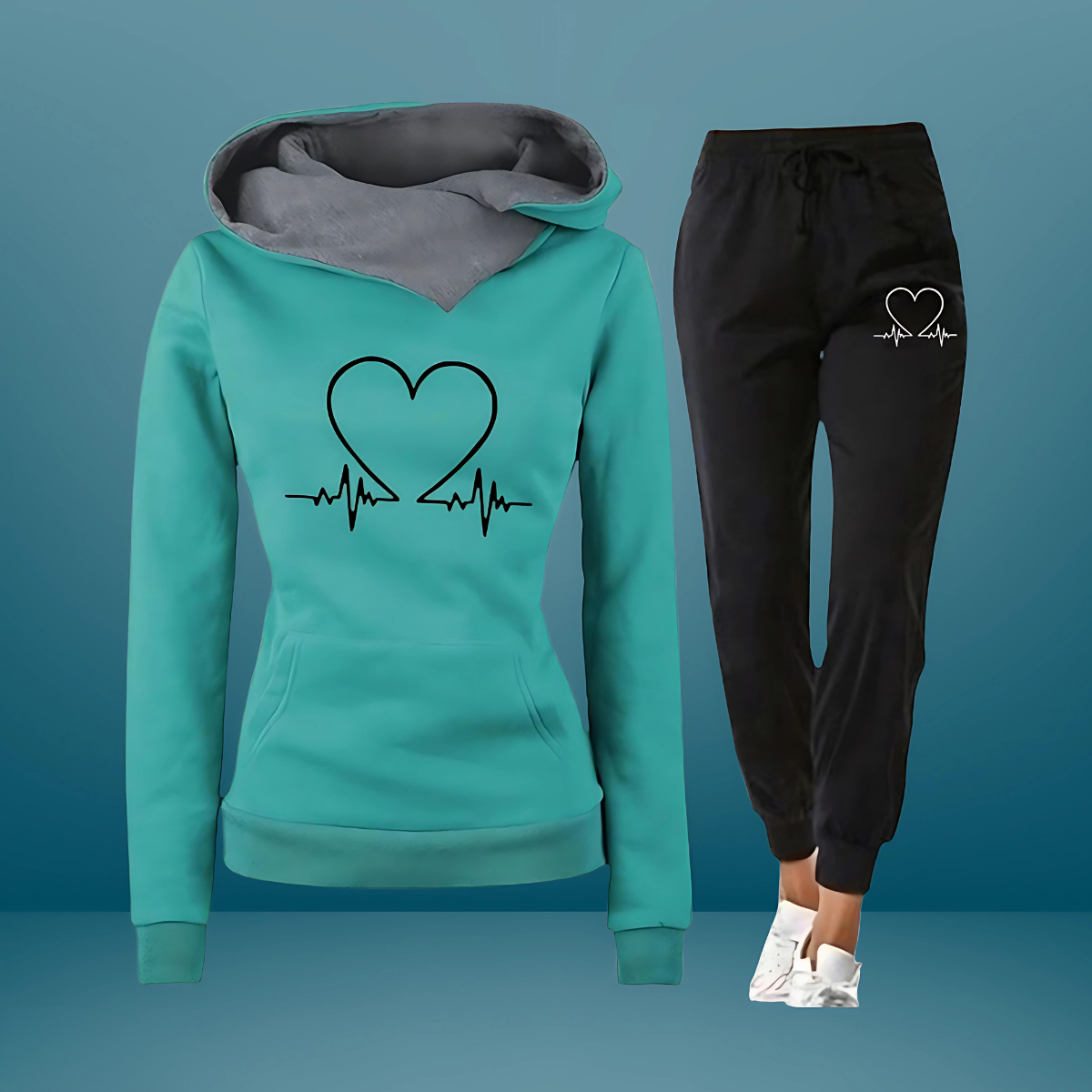 Modernes Damen Loungewear Set Mit Druckmotiv | Hose