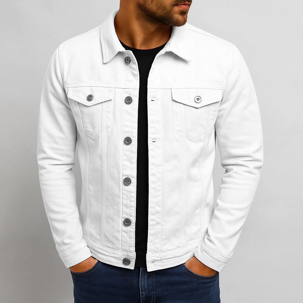 Nico - Slim-Fit Herren Jeansjacke mit klassischem Kragen