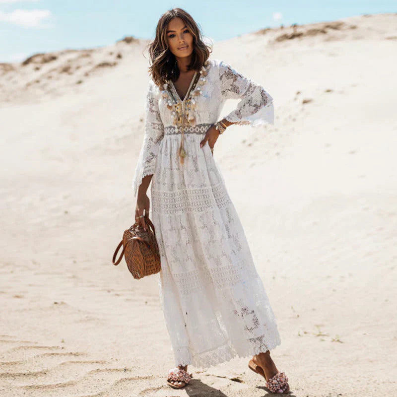 Perséphone – Abito boho con maniche lunghe e vestibilità fluida