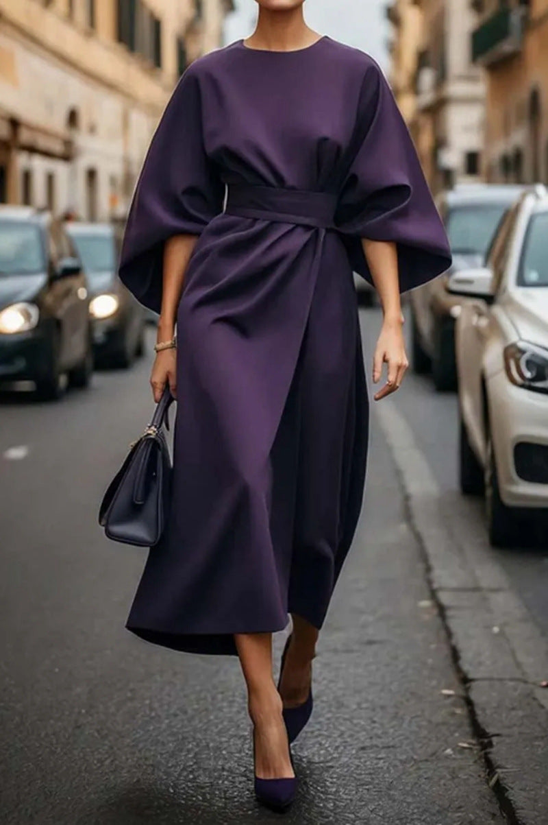 Aurevique - Vestido midi estructurado con mangas amplias