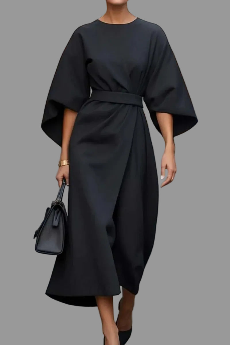 Aurevique - Vestido midi estructurado con mangas amplias