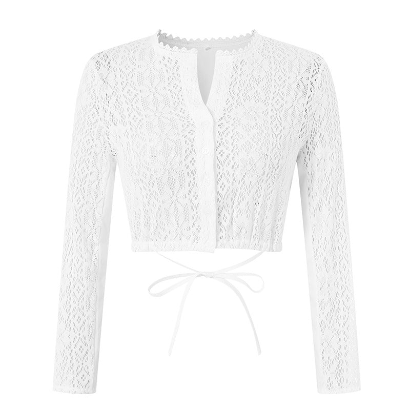 Oktoberfest Damen Dirndlbluse Langarm Mit Knopfleiste | Tracht