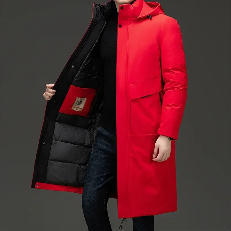 Parka Herren Mit Kapuze Und Großen Taschen | Lang