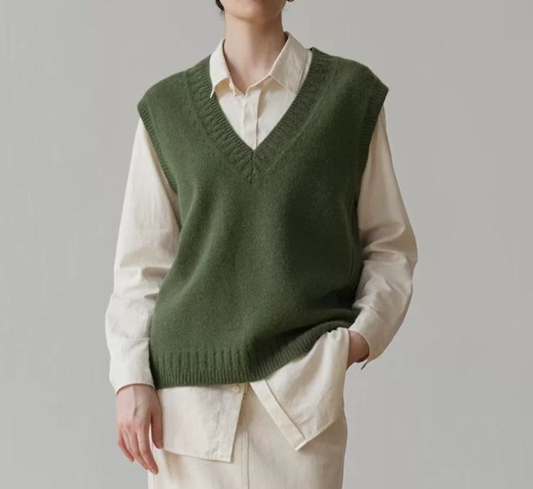 Pullunder Damen Oversize Mit V-Ausschnitt | Lagenlook