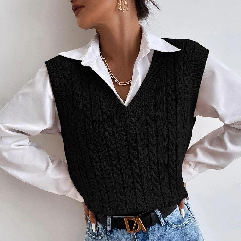 Pullunder Damen Strick Mit V-Ausschnitt | Fashion