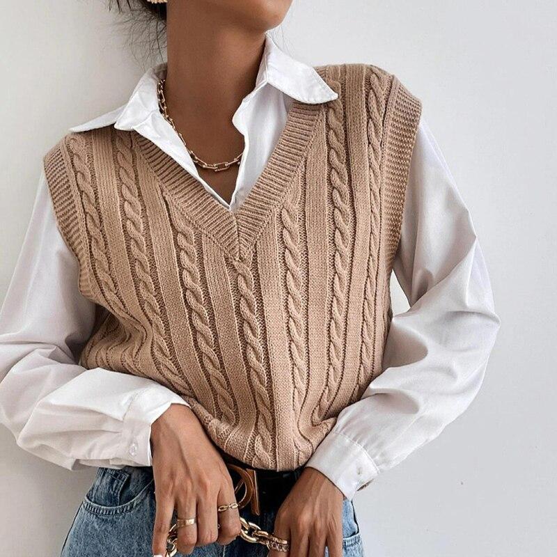 Pullunder Damen Strick Mit V-Ausschnitt | Fashion