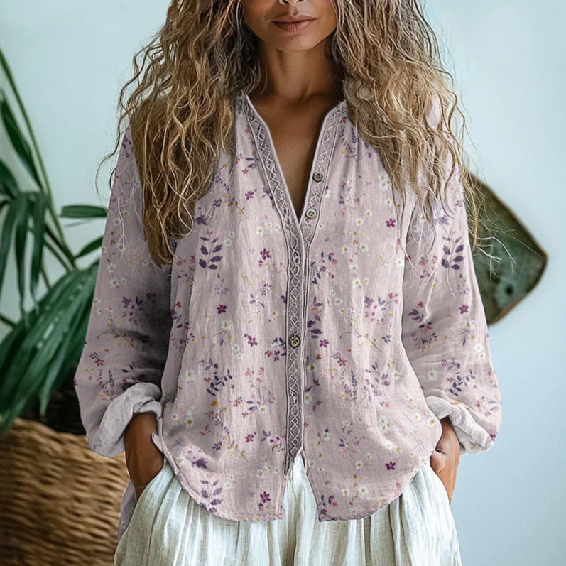 Cassie - Camicetta rilassata con stampa naturale