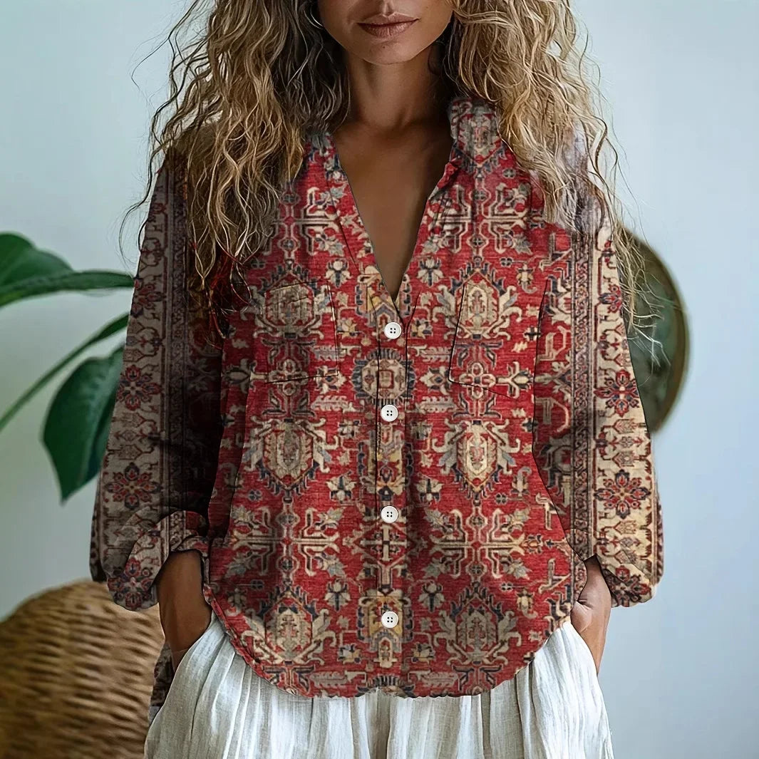 Cassie - Camicetta rilassata con stampa naturale