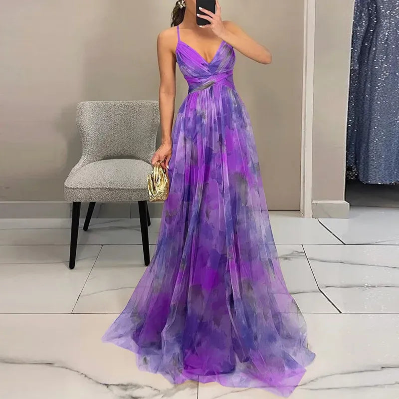 Evarelle - Sukienka maxi w kwiaty damska
