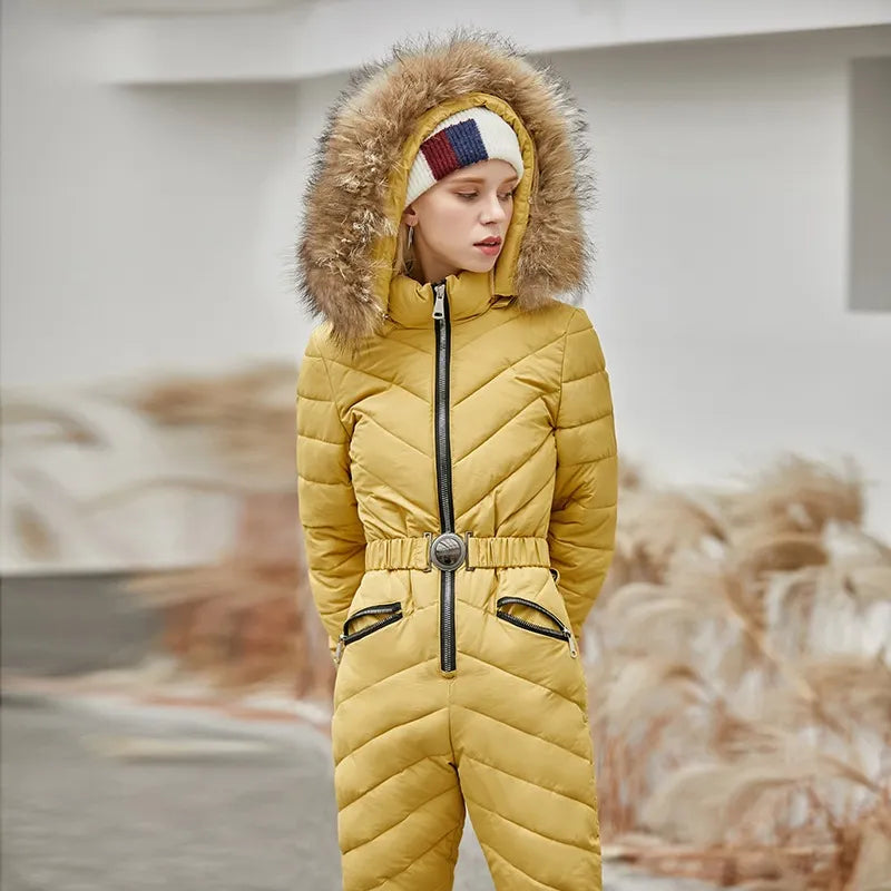 Skianzug Damen Langarm Mit Gürtel | Winter