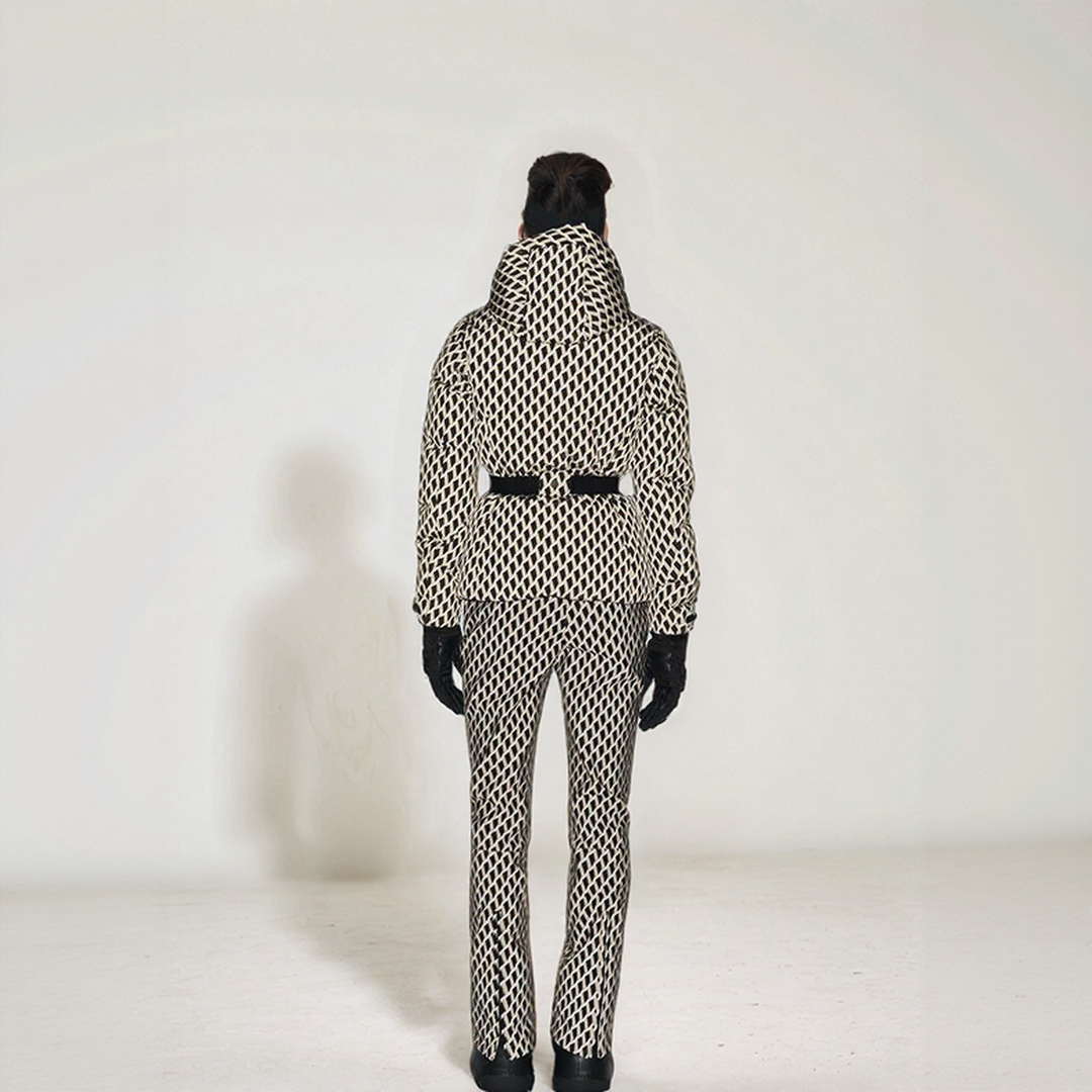 Skijacke Damen Mit Kapuze Und Gürtel | Muster