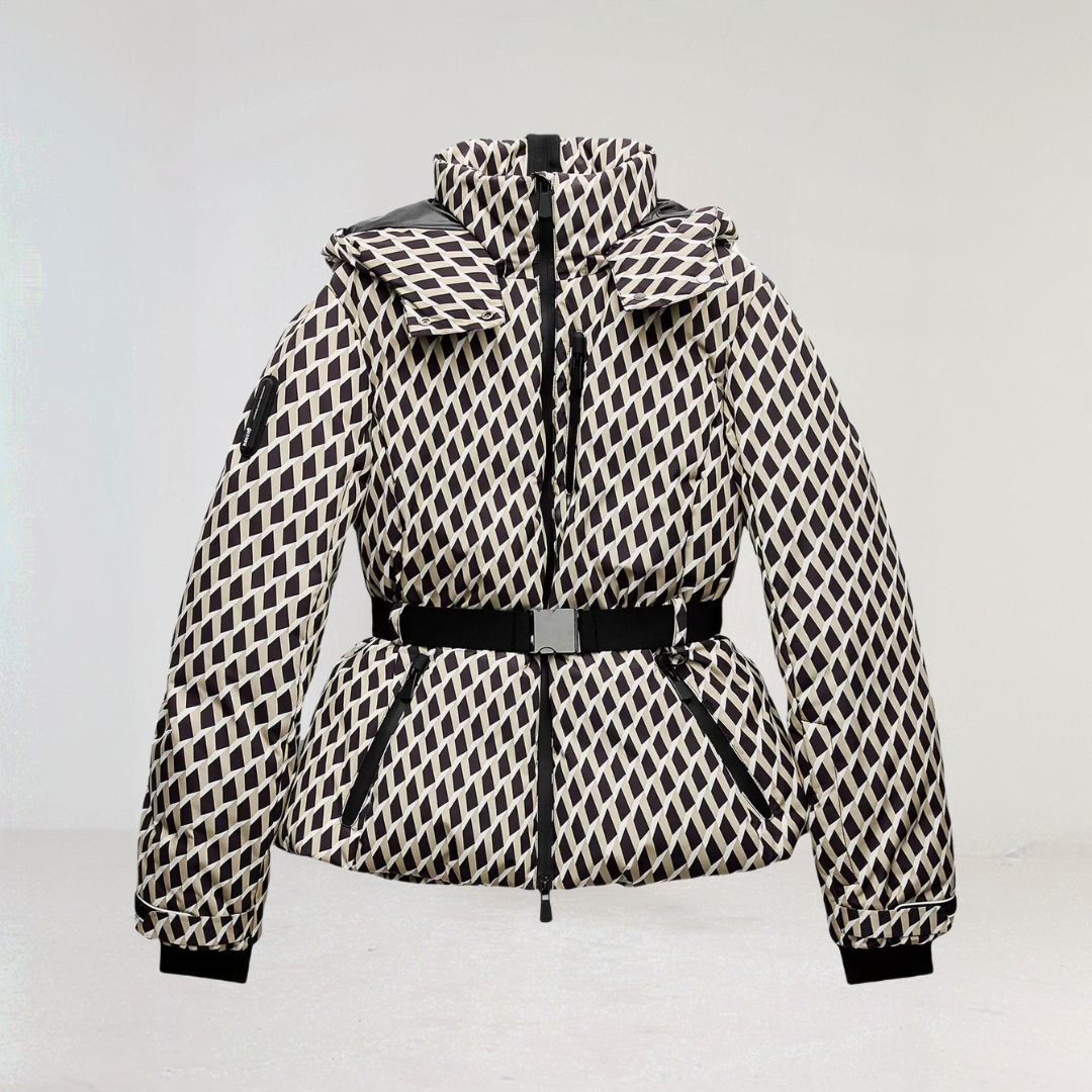 Skijacke Damen Mit Kapuze Und Gürtel | Muster