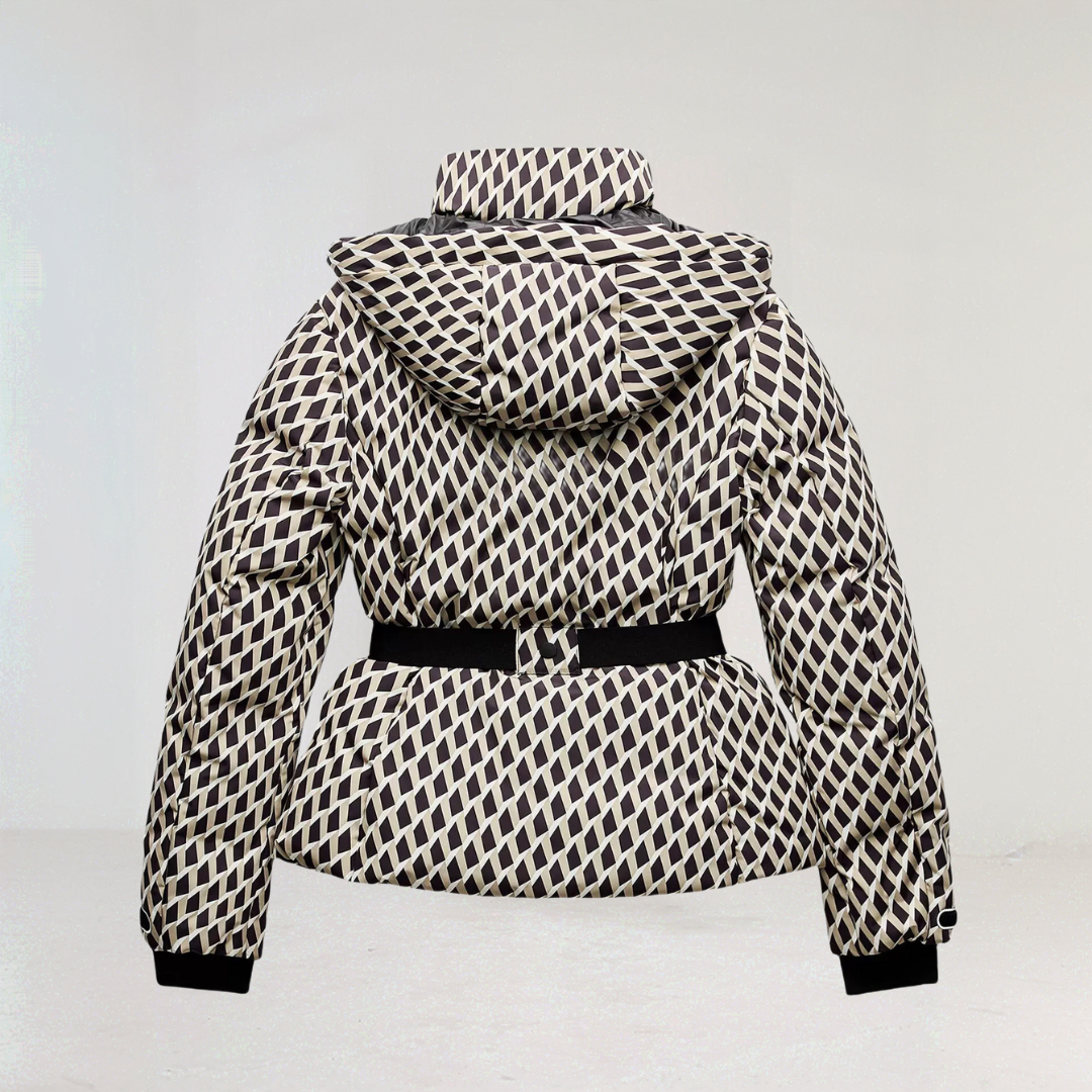 Skijacke Damen Mit Kapuze Und Gürtel | Muster