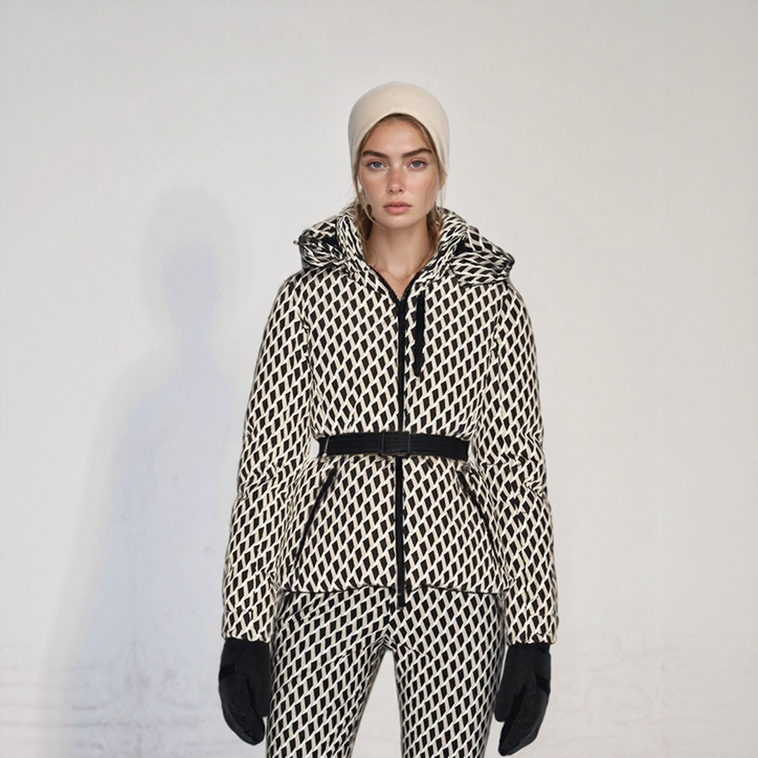 Skijacke Damen Mit Kapuze Und Gürtel | Muster