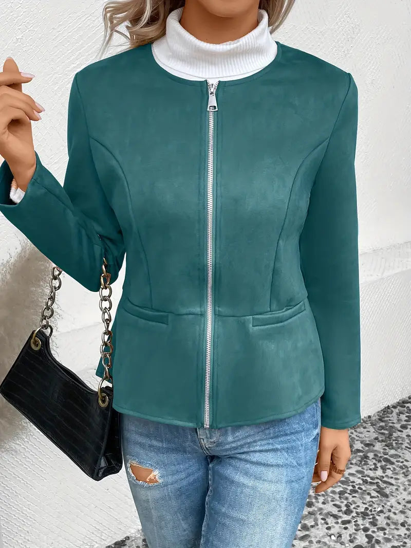 Softshell Übergangsjacke Damen Mit Zipper Und Taschen | Chic