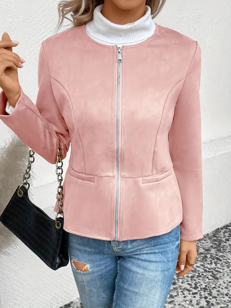 Softshell Übergangsjacke Damen Mit Zipper Und Taschen | Chic