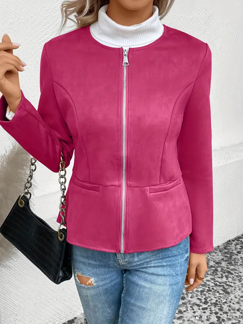 Softshell Übergangsjacke Damen Mit Zipper Und Taschen | Chic