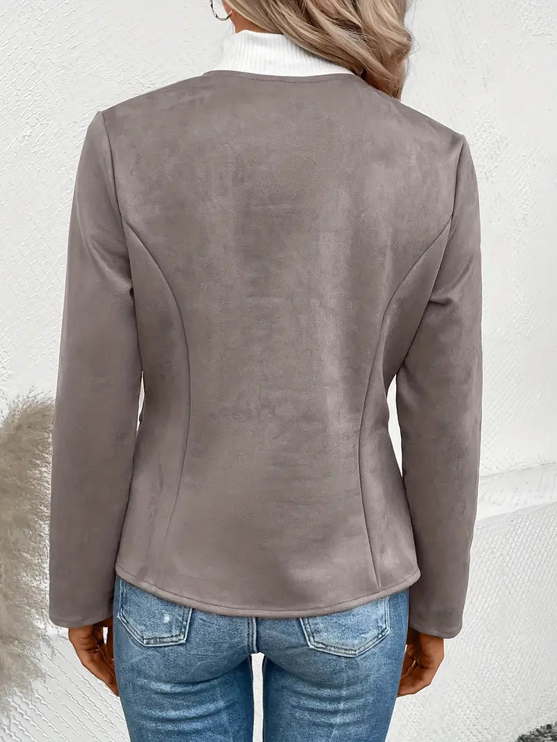 Softshell Übergangsjacke Damen Mit Zipper Und Taschen | Chic