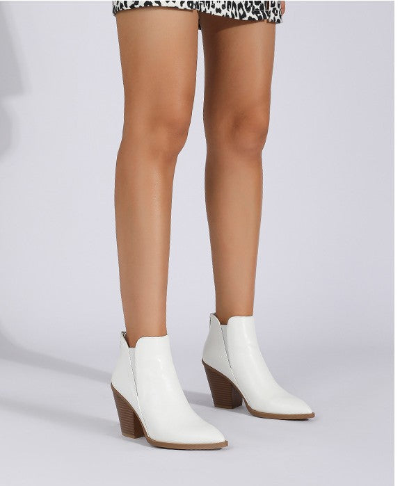 Stiefeletten Damen Mit Blockabsatz | Weiß