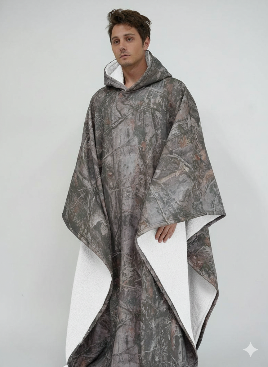 Unisex Poncho Mit Kapuze & Fleecefutter | Oversize