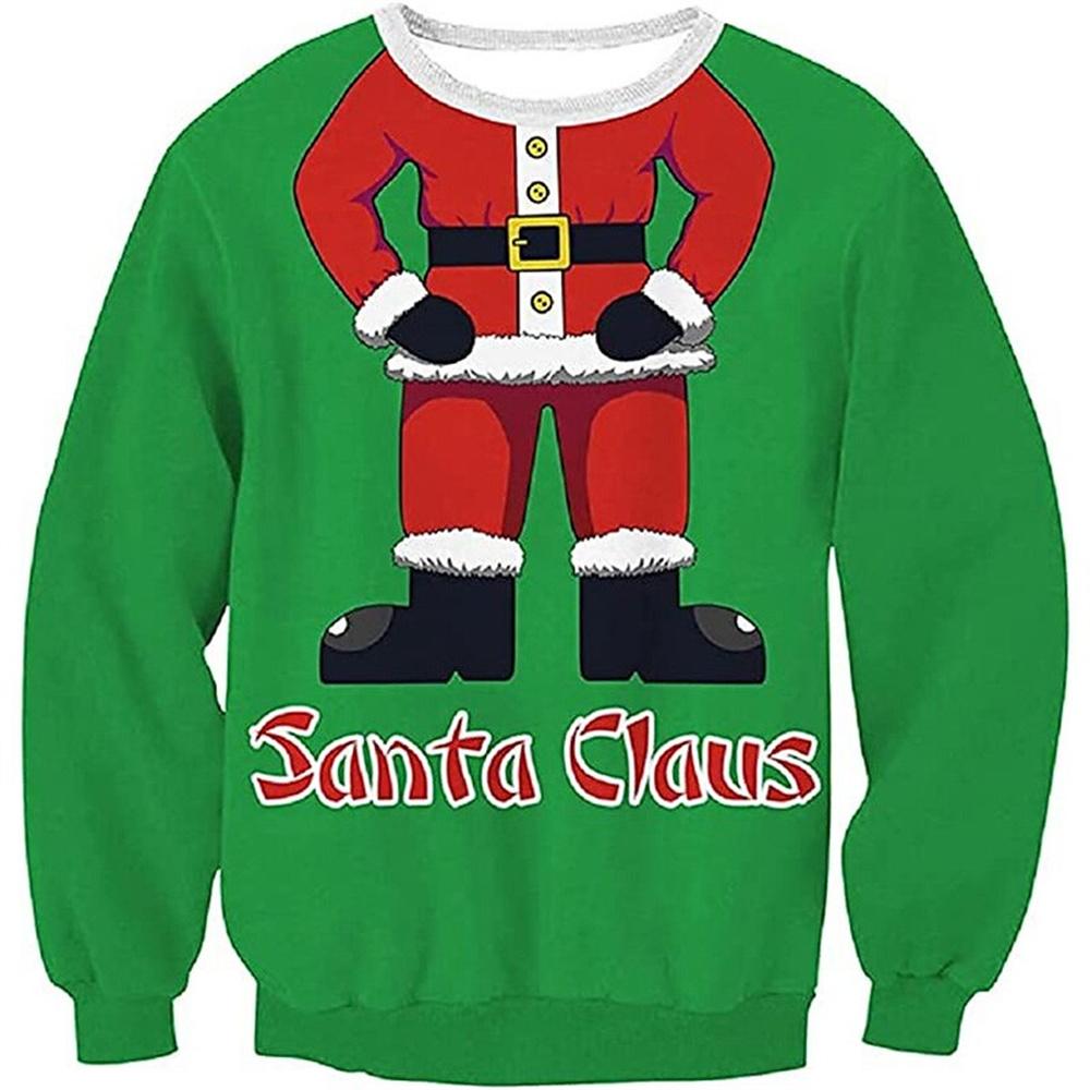 Unisex Ugly Christmas Pullover Lustig Bedruckt | Körperprint
