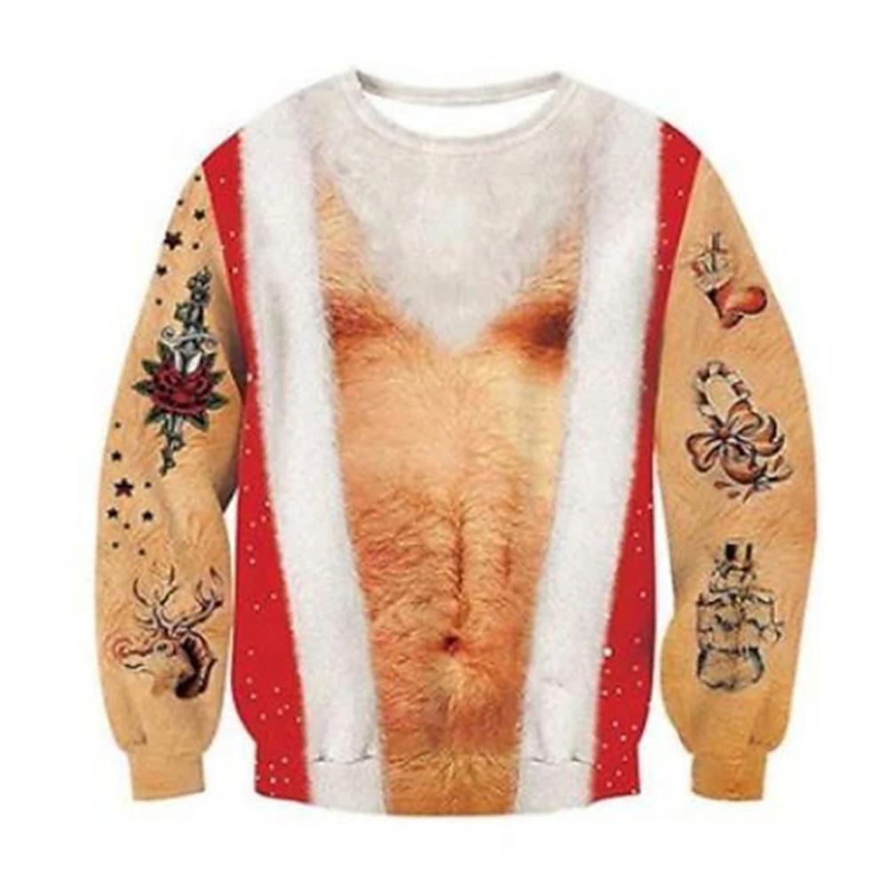 Unisex Ugly Christmas Pullover Lustig Bedruckt | Körperprint