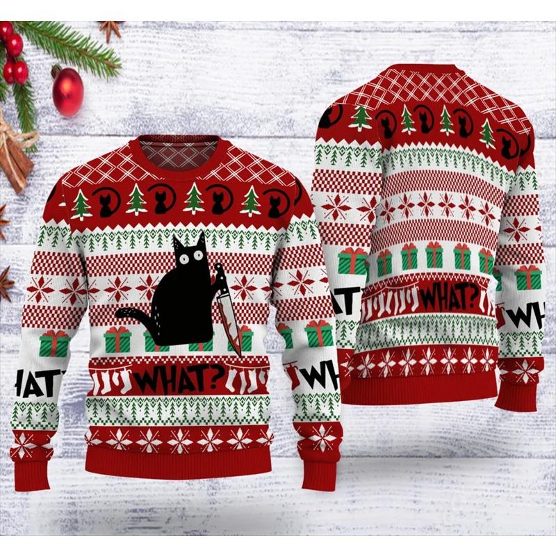 Unisex Ugly Christmas Pullover Lustig Bedruckt | Weihnachts Sweater