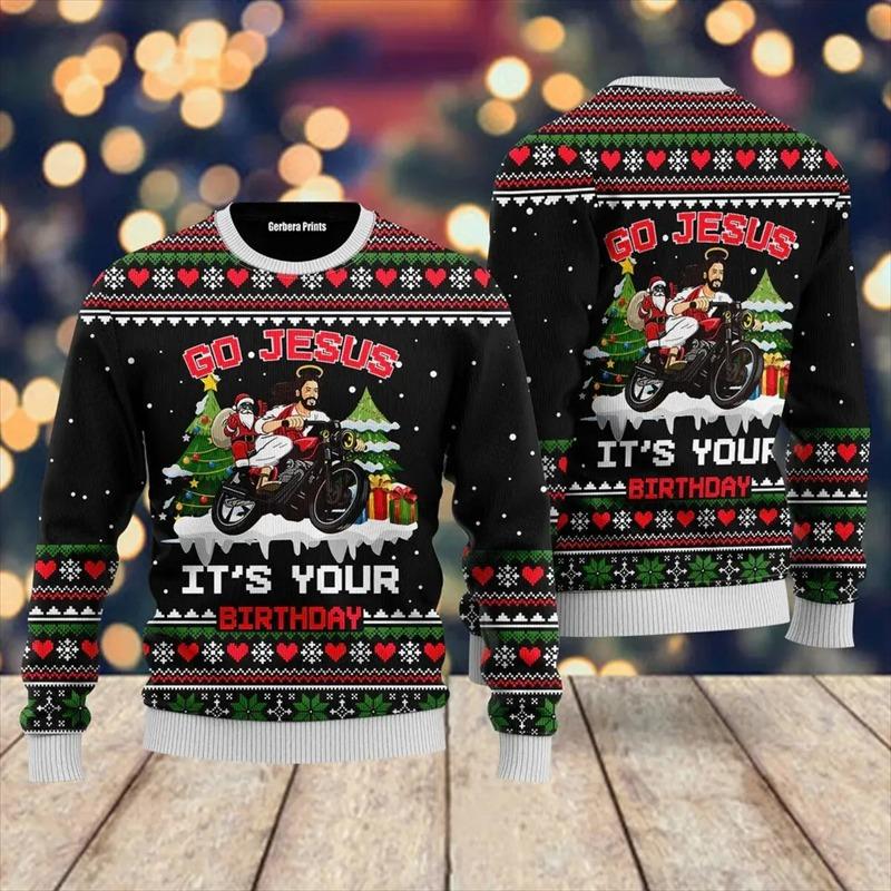 Unisex Ugly Christmas Pullover Lustig Bedruckt | Weihnachts Sweater