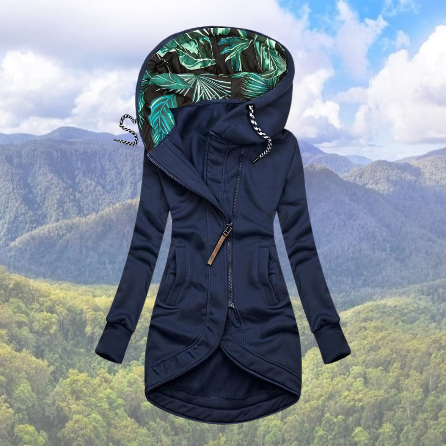 Wanderjacke Damen Mit Kapuze Und Reißverschluss | Lang