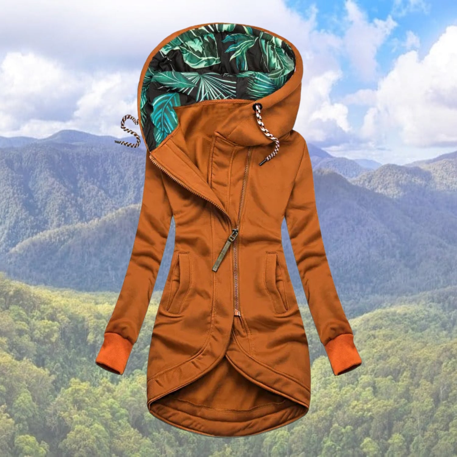Wanderjacke Damen Mit Kapuze Und Reißverschluss | Lang