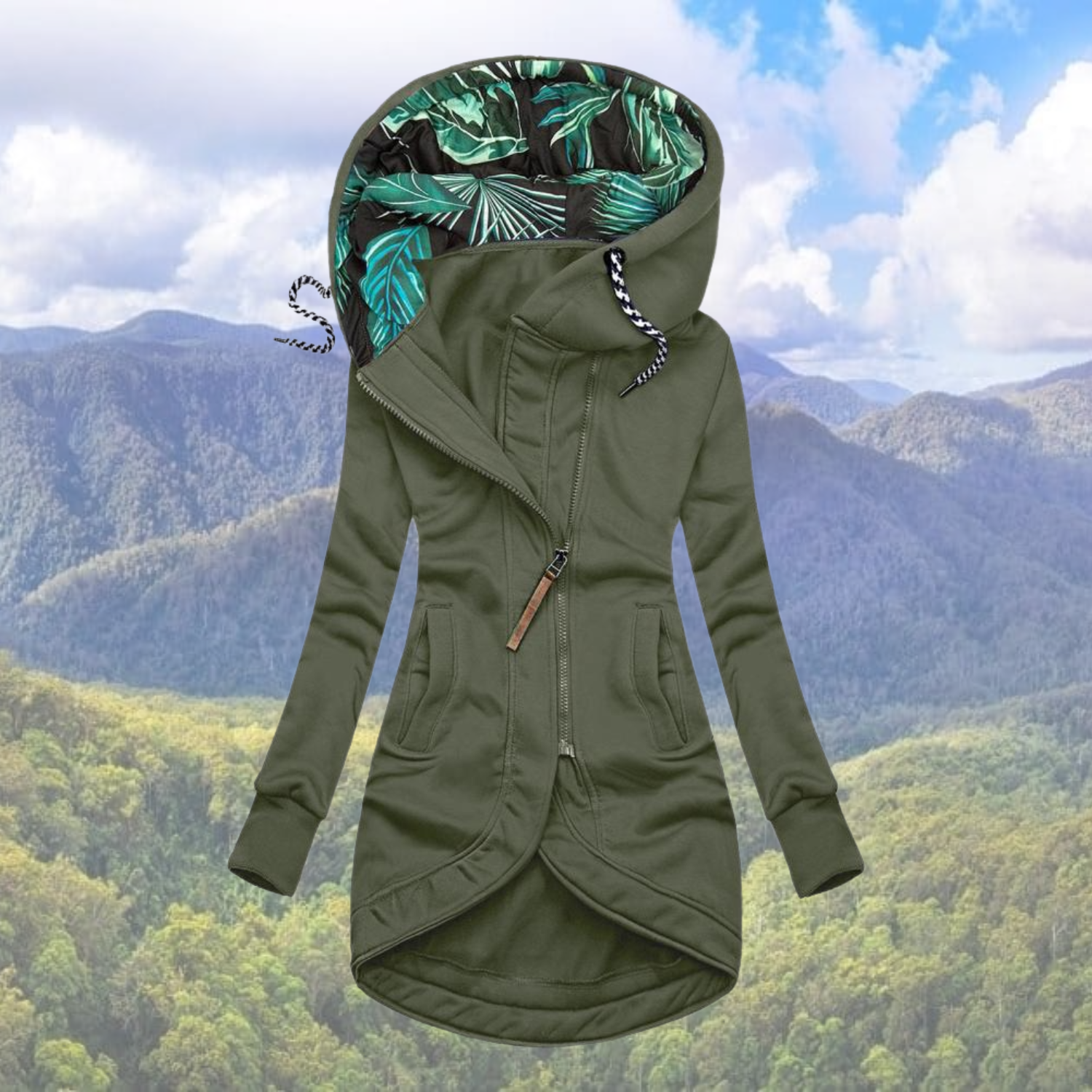 Wanderjacke Damen Mit Kapuze Und Reißverschluss | Lang
