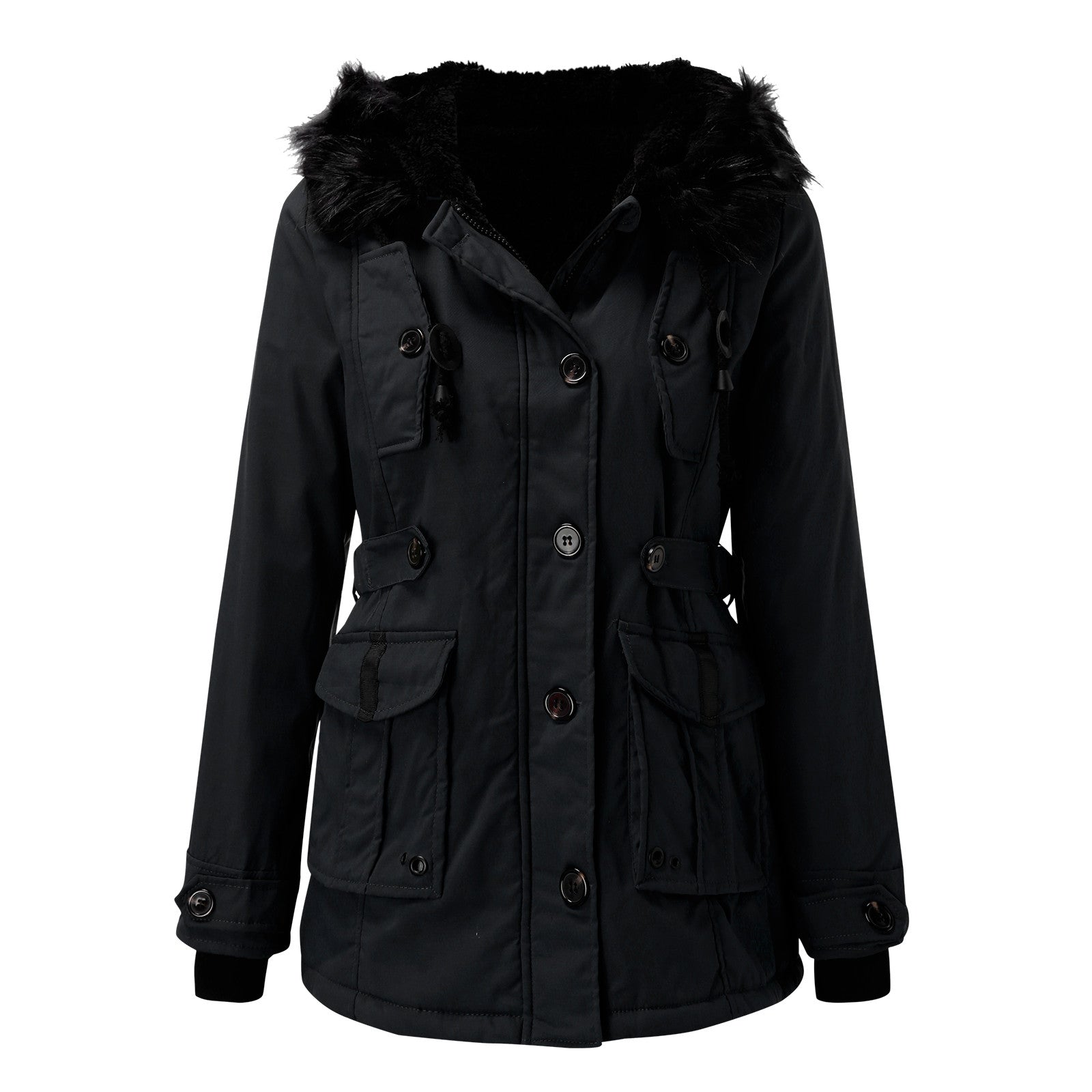 Warme Damen Winterjacke Parka Mit Kapuze